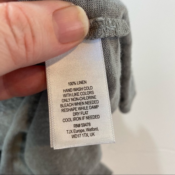 Cynthia Rowley Mini Dress Grey XS Linen Elastic Drawstring Waist Pockets Tank - Picture 4 of 9